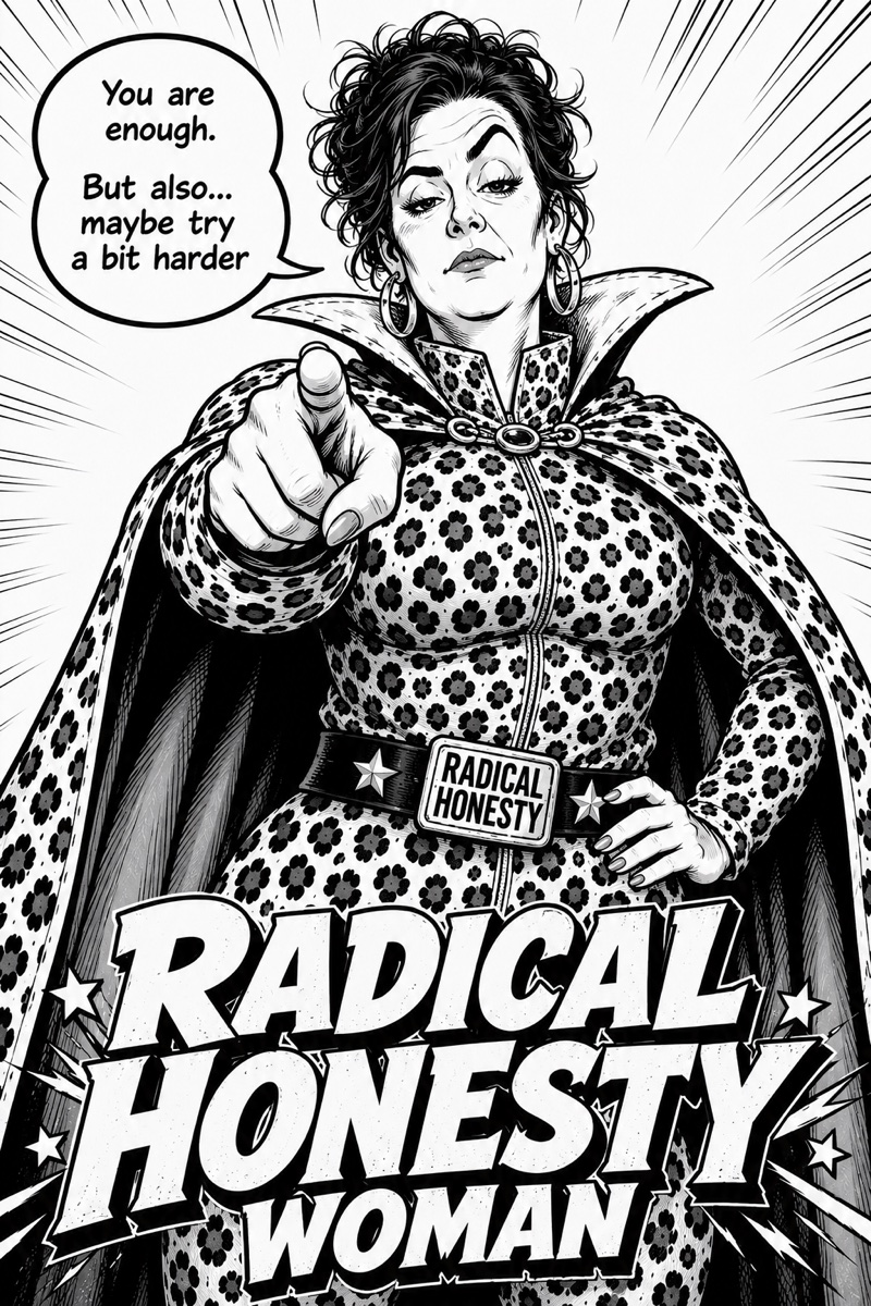 Radical Honesty Woman comic illustration